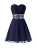 Chiffon Beads Sweetheart Neckline Short Prom Dress 